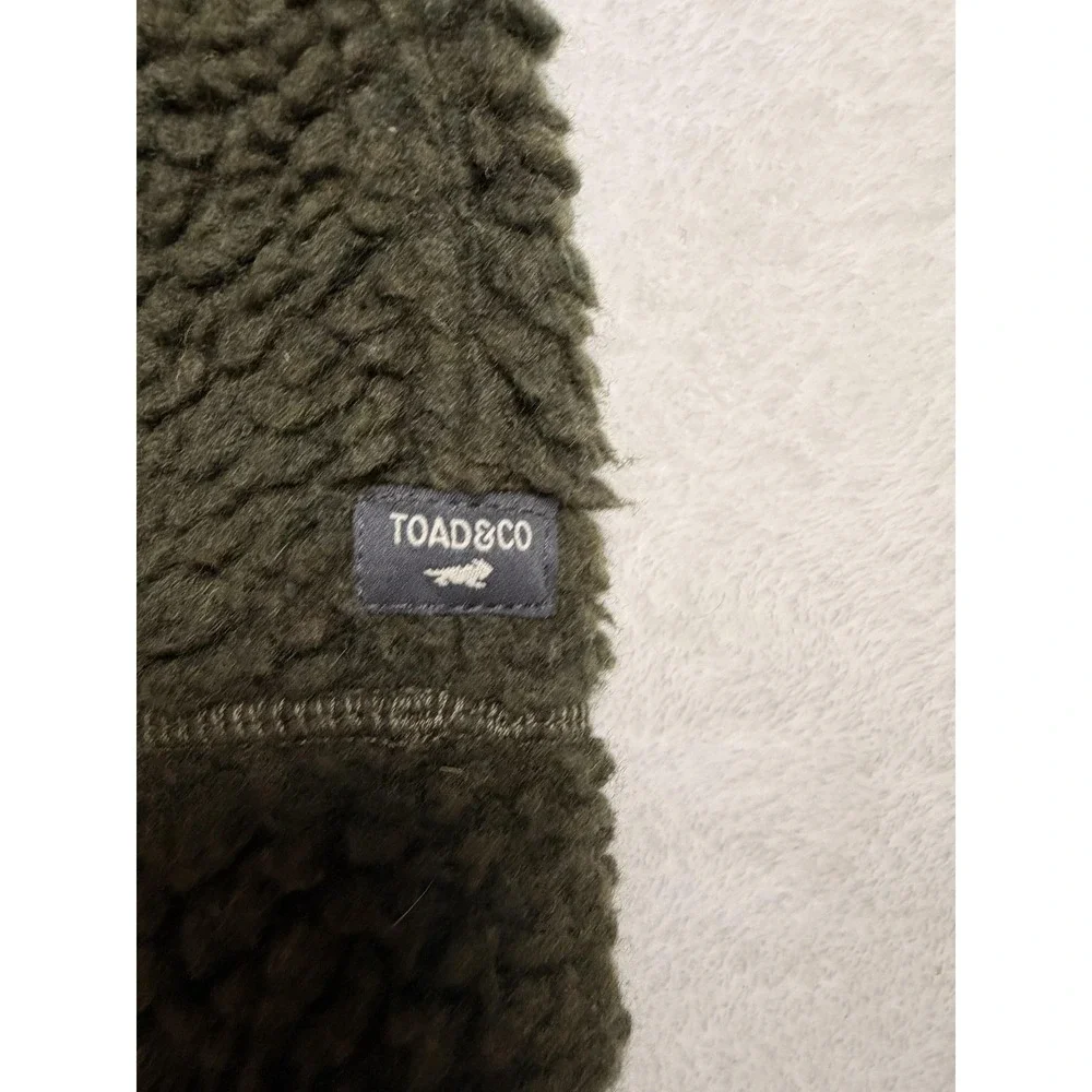Toad&Co Coat Womens Medium‎ Green Wool Fleece Long Snap Front Sherpa Cozy